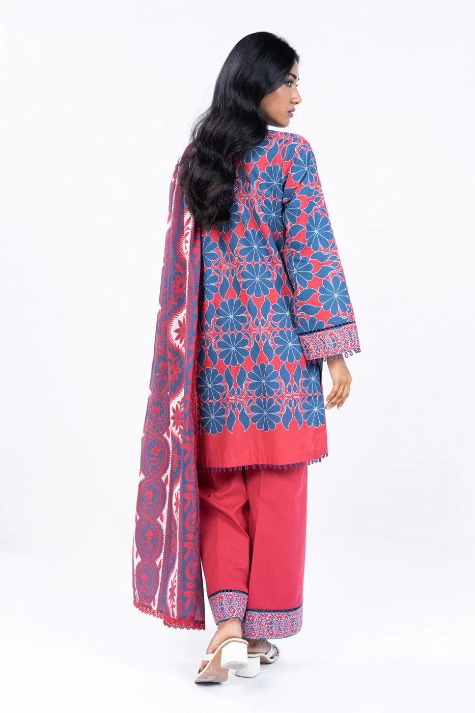 3 Pc Printed Lawn Suit With Lawn Dupatta