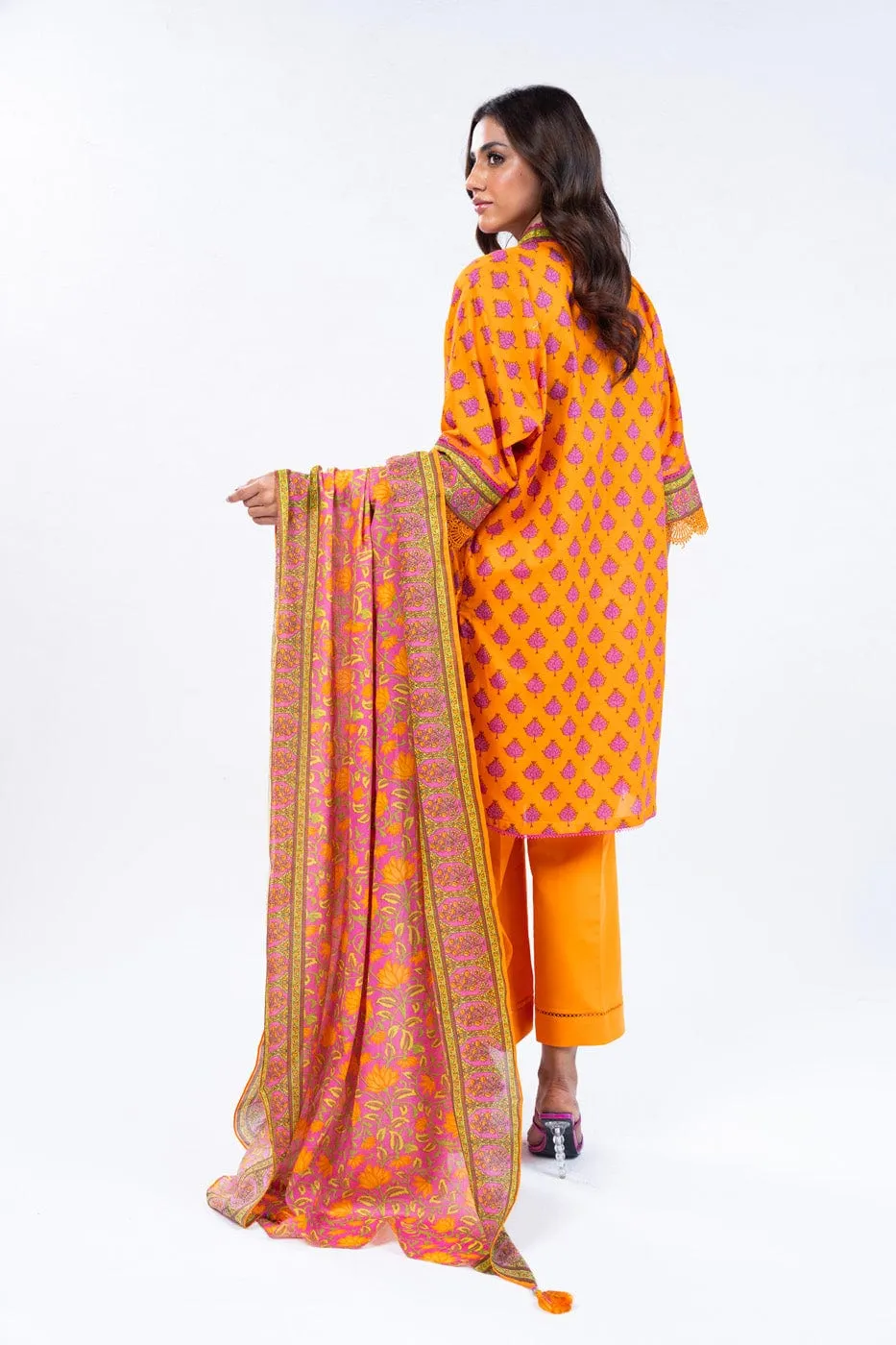 3 Pc Printed Lawn Suit With Lawn Dupatta