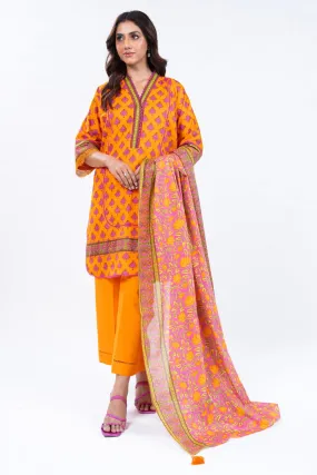 3 Pc Printed Lawn Suit With Lawn Dupatta