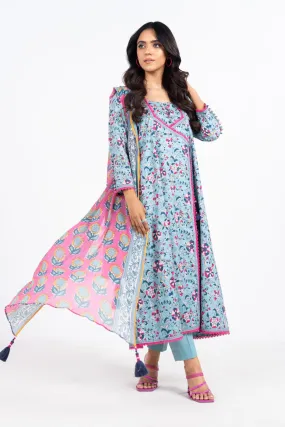 3 Pc Printed Lawn Suit With Poly Chiffon Dupatta