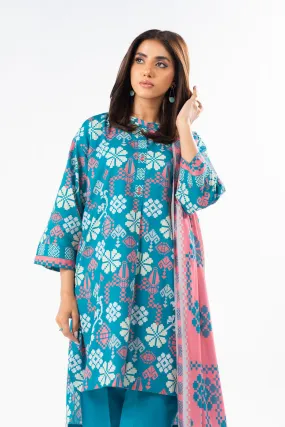 3 Pc Printed Lawn Suit With Printed Lawn Dupatta