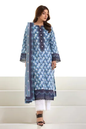 3PC Printed Unstitched Lawn Suit KLA-2744