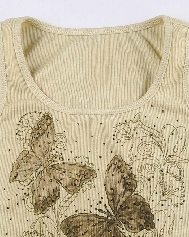 Adum Monarch Butterfly Graphic Tank Top