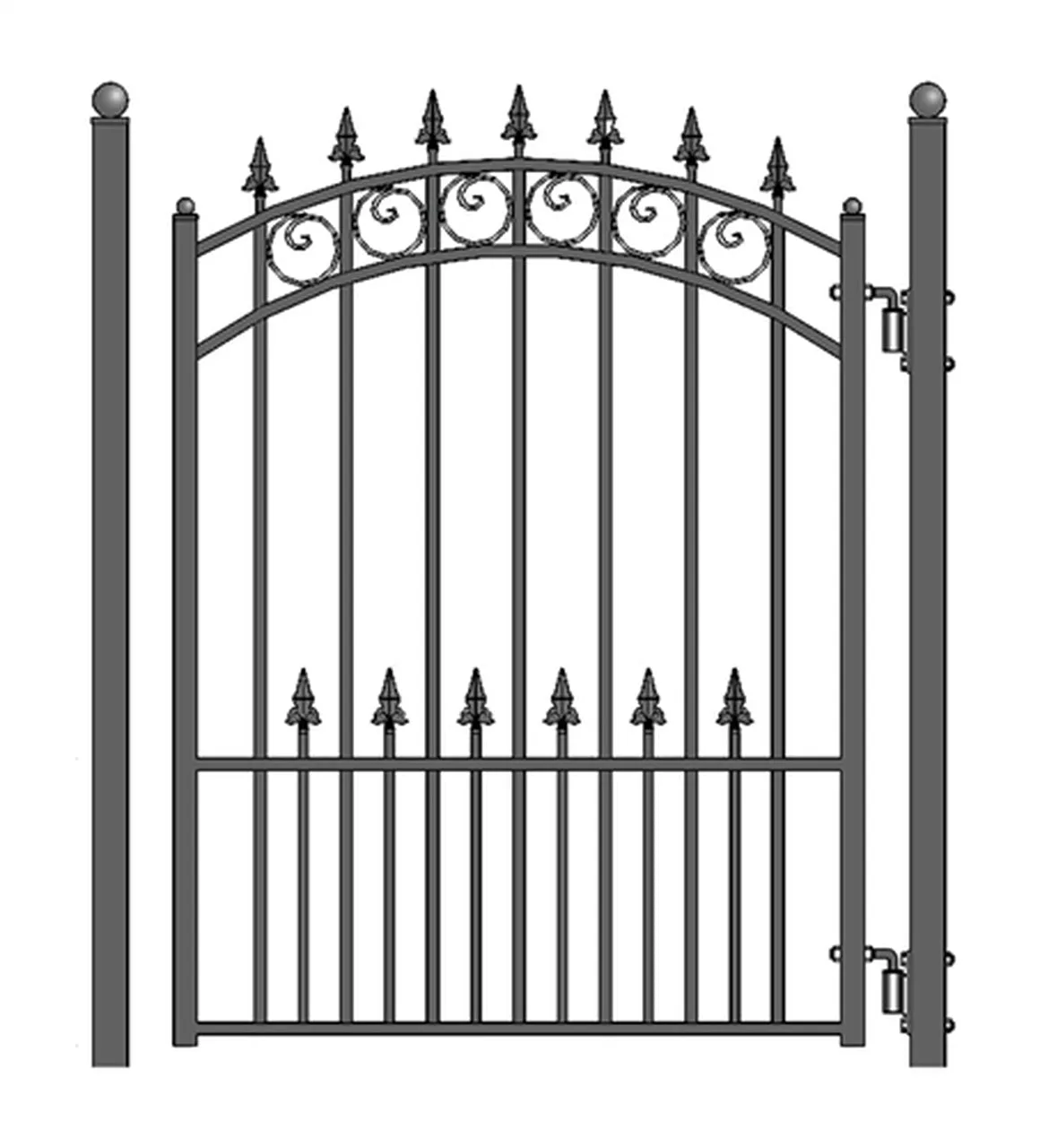 Aleko Steel Pedestrian Gate - PRAGUE Style - 5 ft