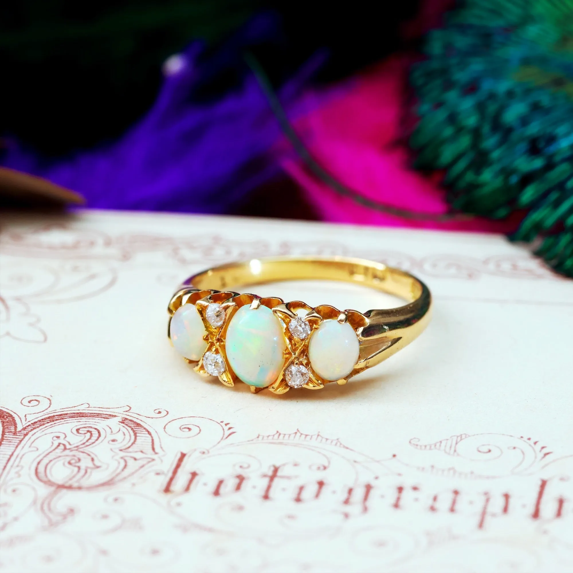 Antique Victorian Opal & Diamond Ring