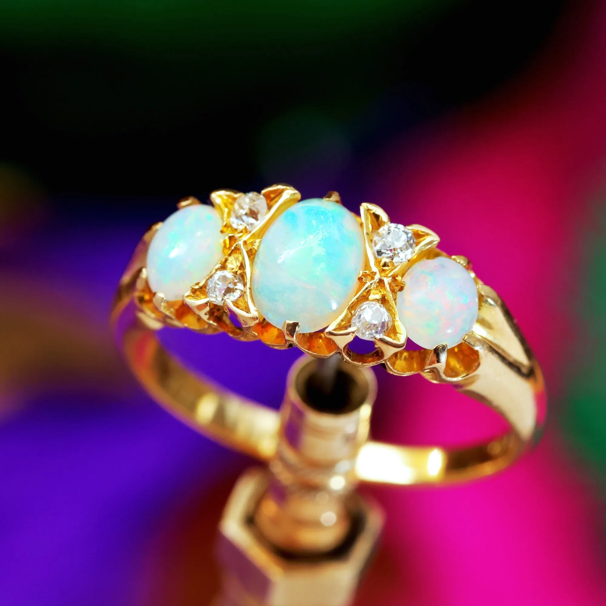 Antique Victorian Opal & Diamond Ring