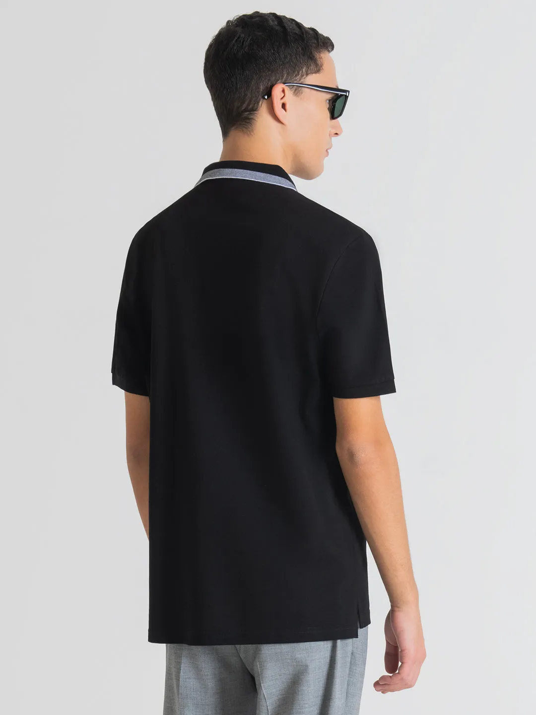 Antony Morato Black Regular Fit Polo T-Shirt