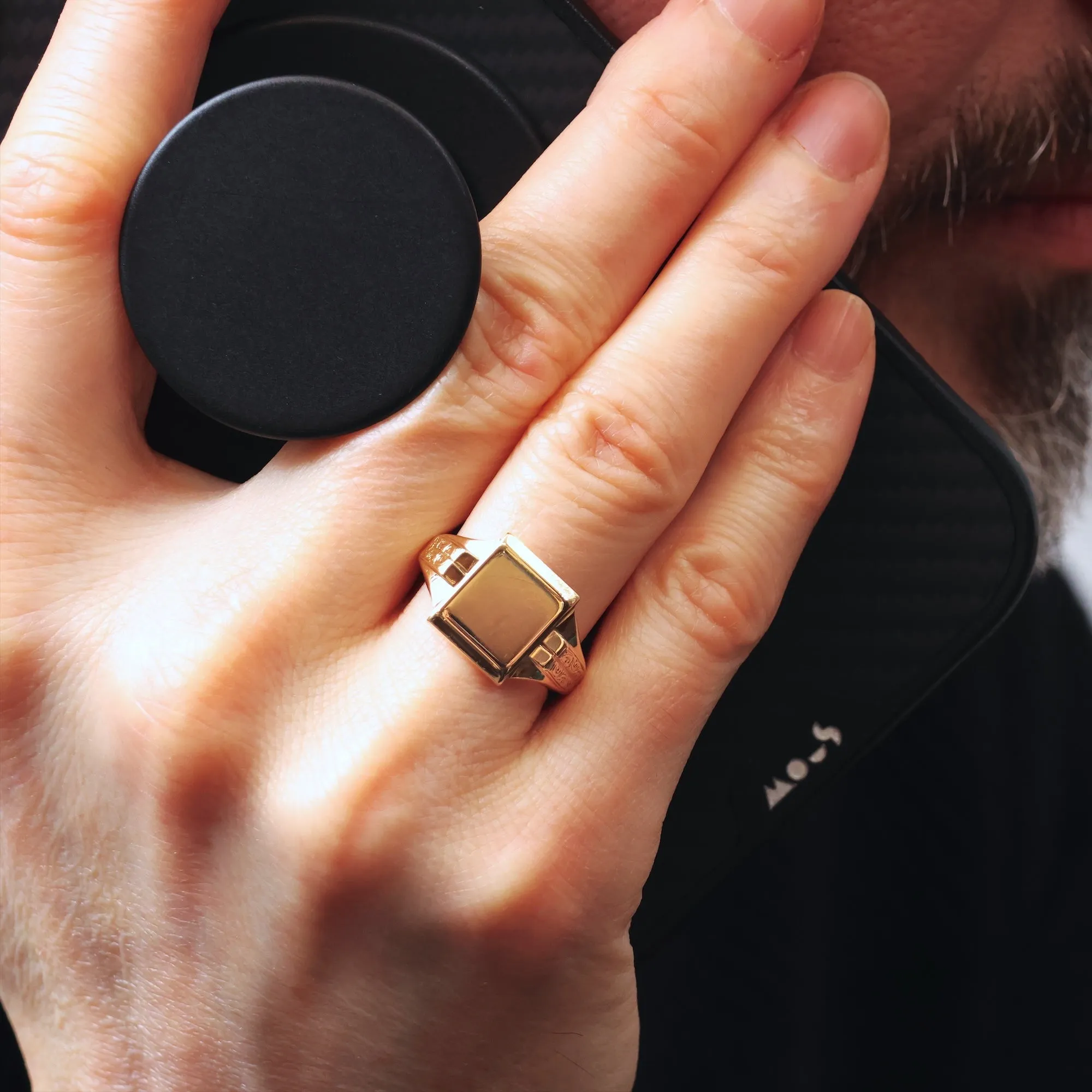 Art Deco Date 1953 9ct Gold Men's Signet Ring