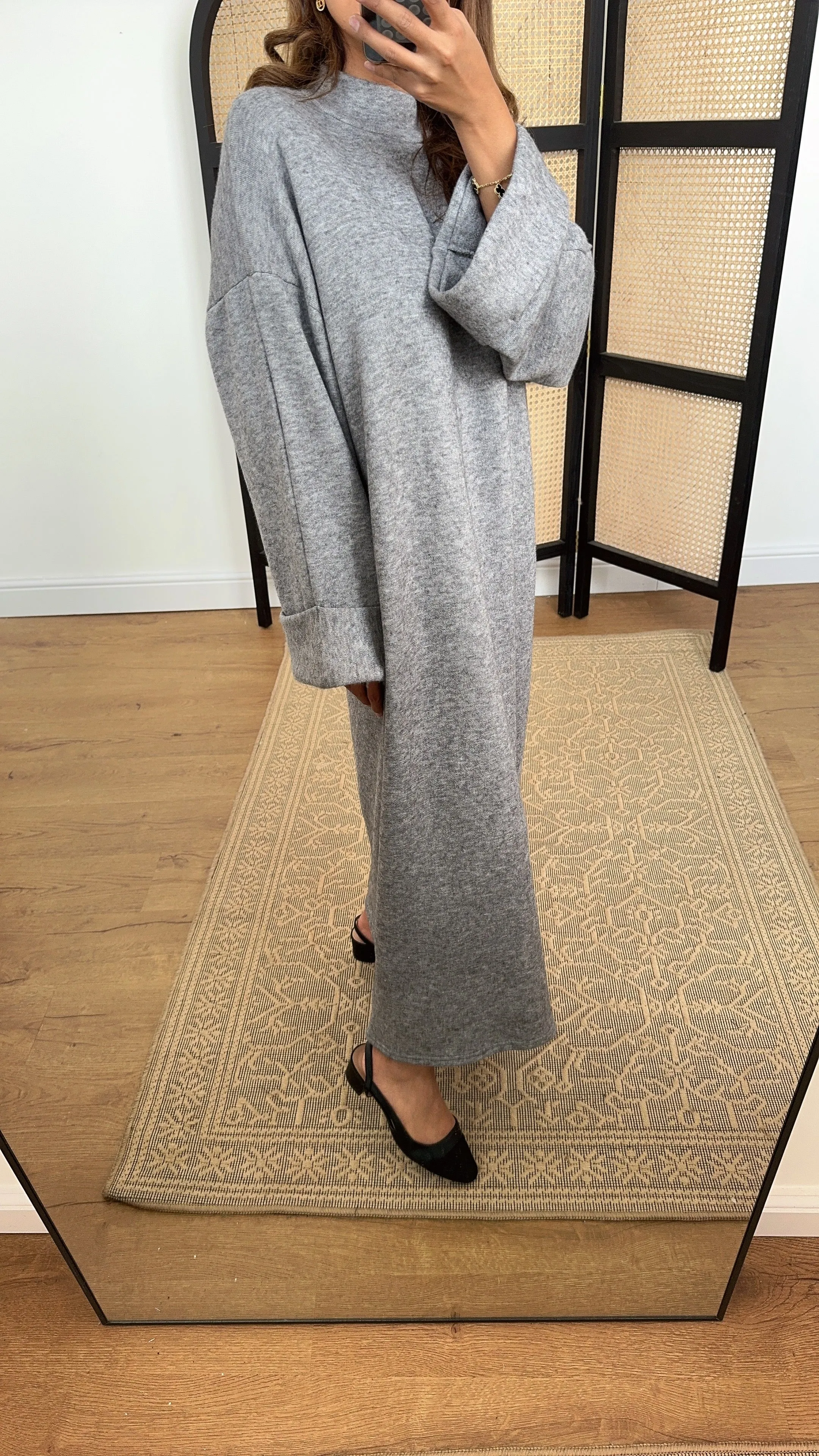 arya knit dress grey