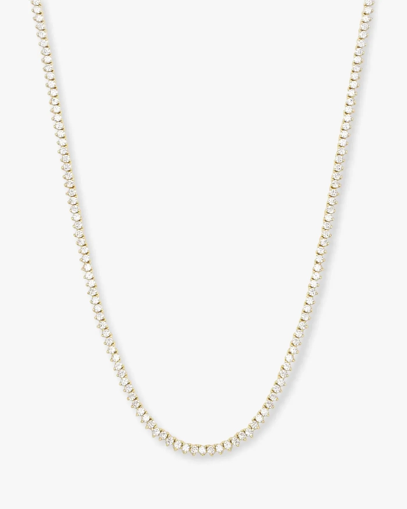 Baby Not Your Basic Tennis Necklace 16" Gold|White Diamondettes