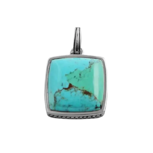 Barse Turquoise Square Pendant