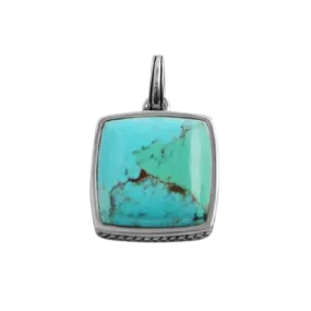 Barse Turquoise Square Pendant