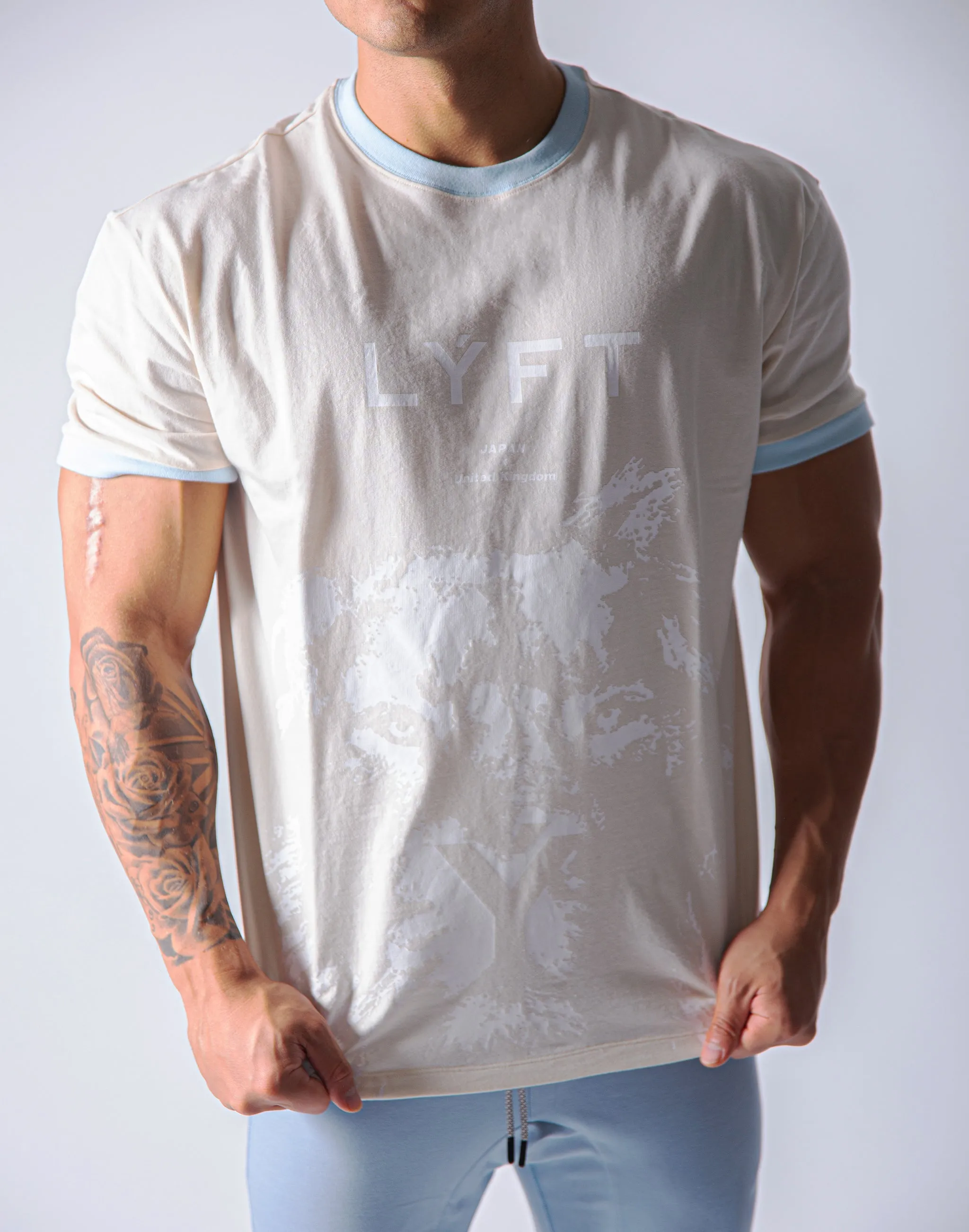 Big Size Lion T-Shirt -  Ivory / White