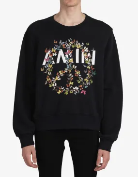 Black Amiri Peace Butterfly Oversized Sweatshirt -