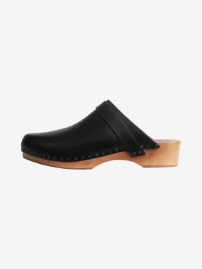 Black leather clogs - size EU 39