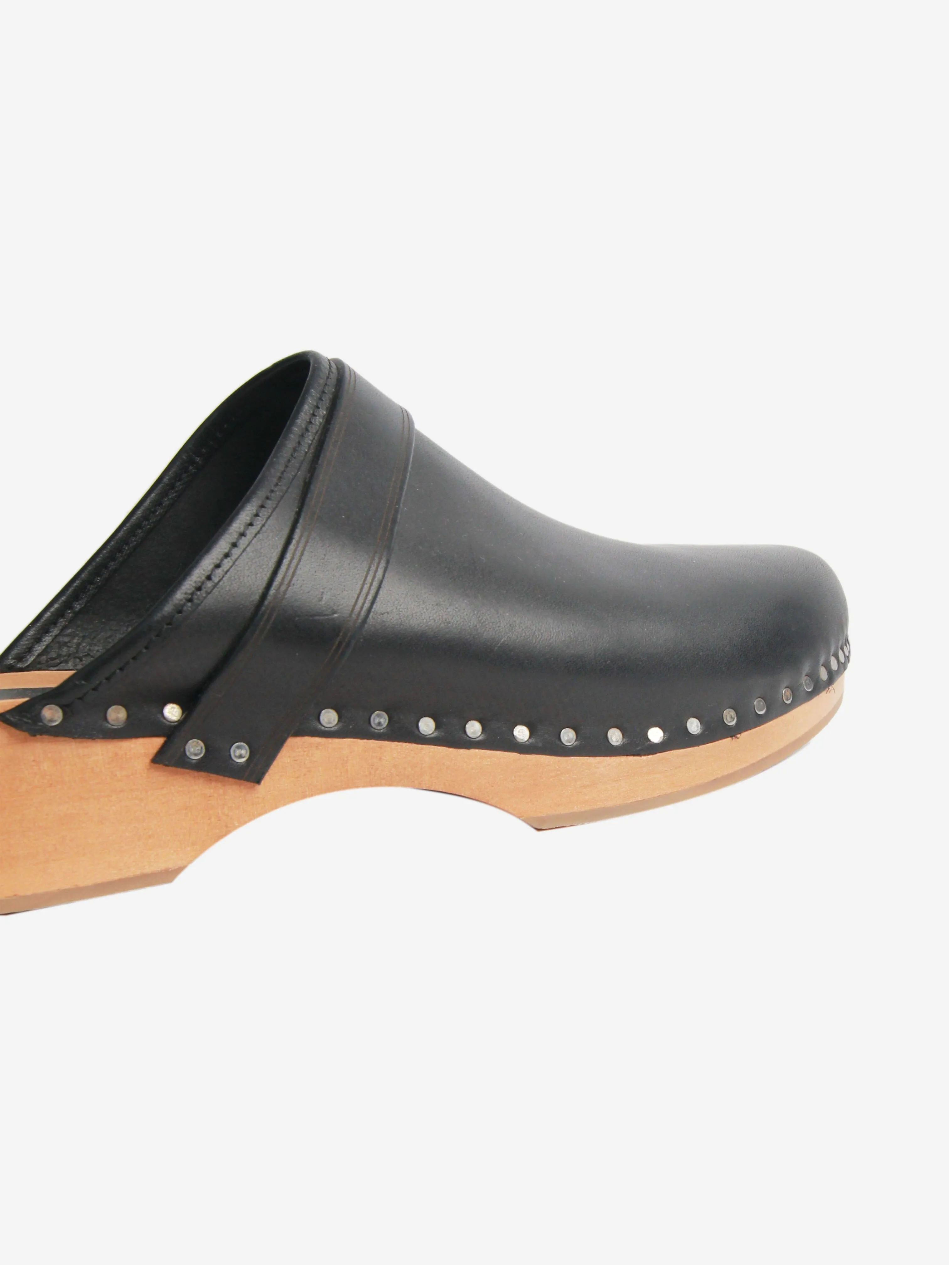 Black leather clogs - size EU 39