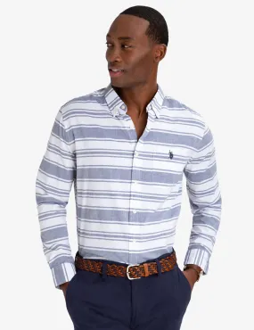 BLACK MALLET CLASSIC FIT HORIZONTAL STRIPE SHIRT