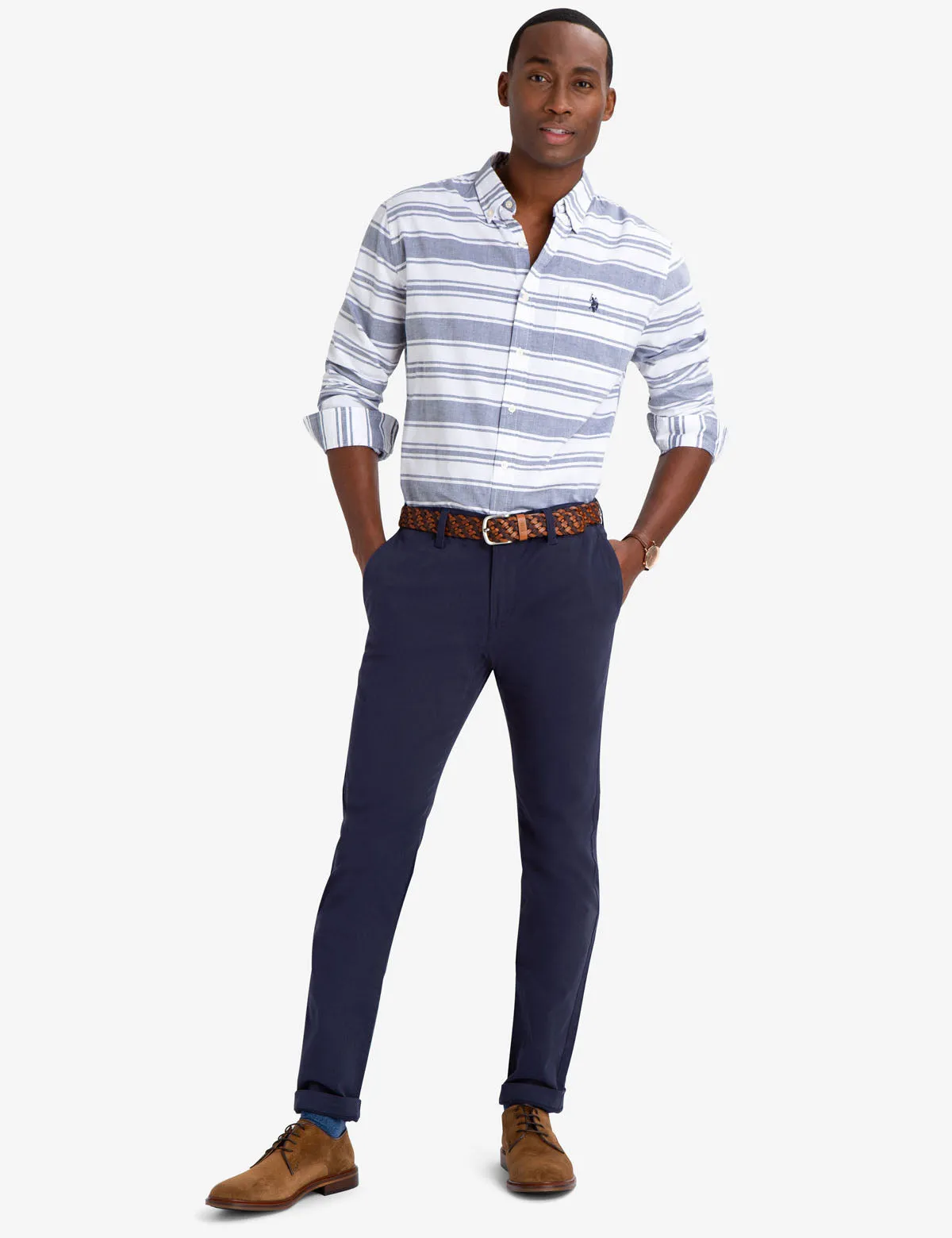 BLACK MALLET CLASSIC FIT HORIZONTAL STRIPE SHIRT