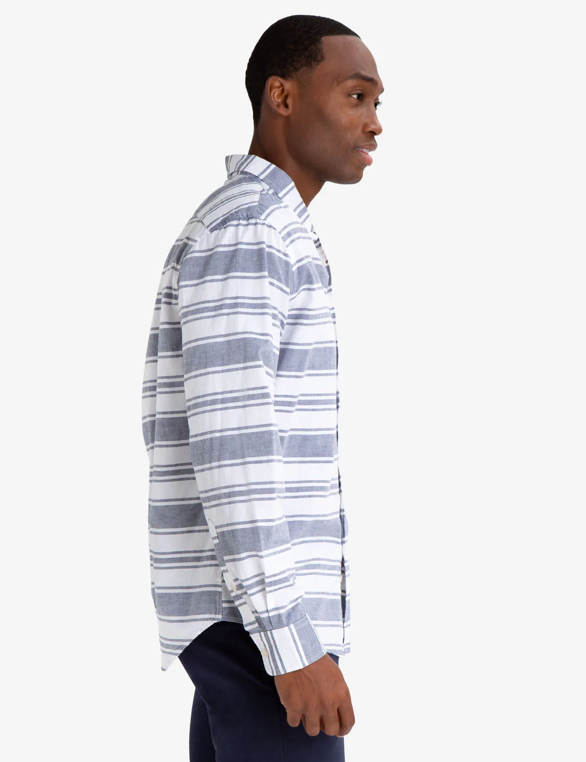 BLACK MALLET CLASSIC FIT HORIZONTAL STRIPE SHIRT