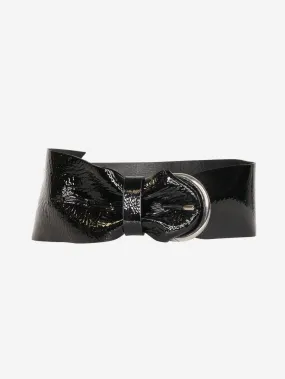 Black patent leather belt