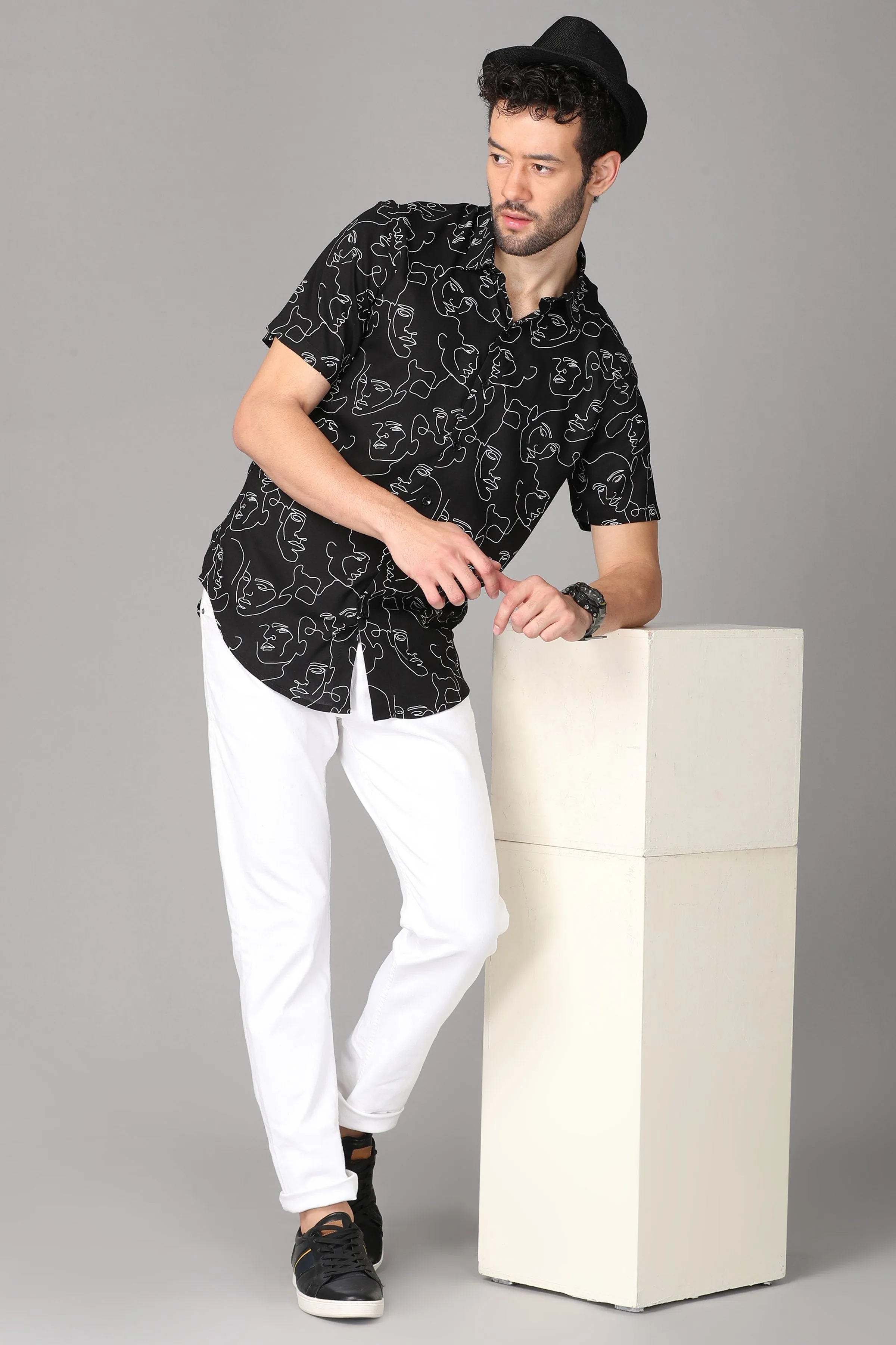 Black Pattern Shirt