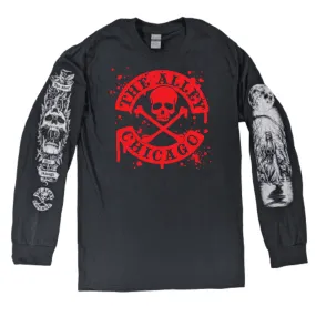 Bloodsplatter Tshirt with Printed Long Sleeves