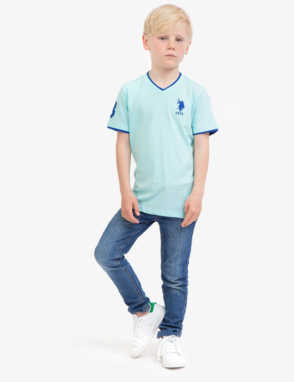 BOYS BASIC V-NECK T-SHIRT