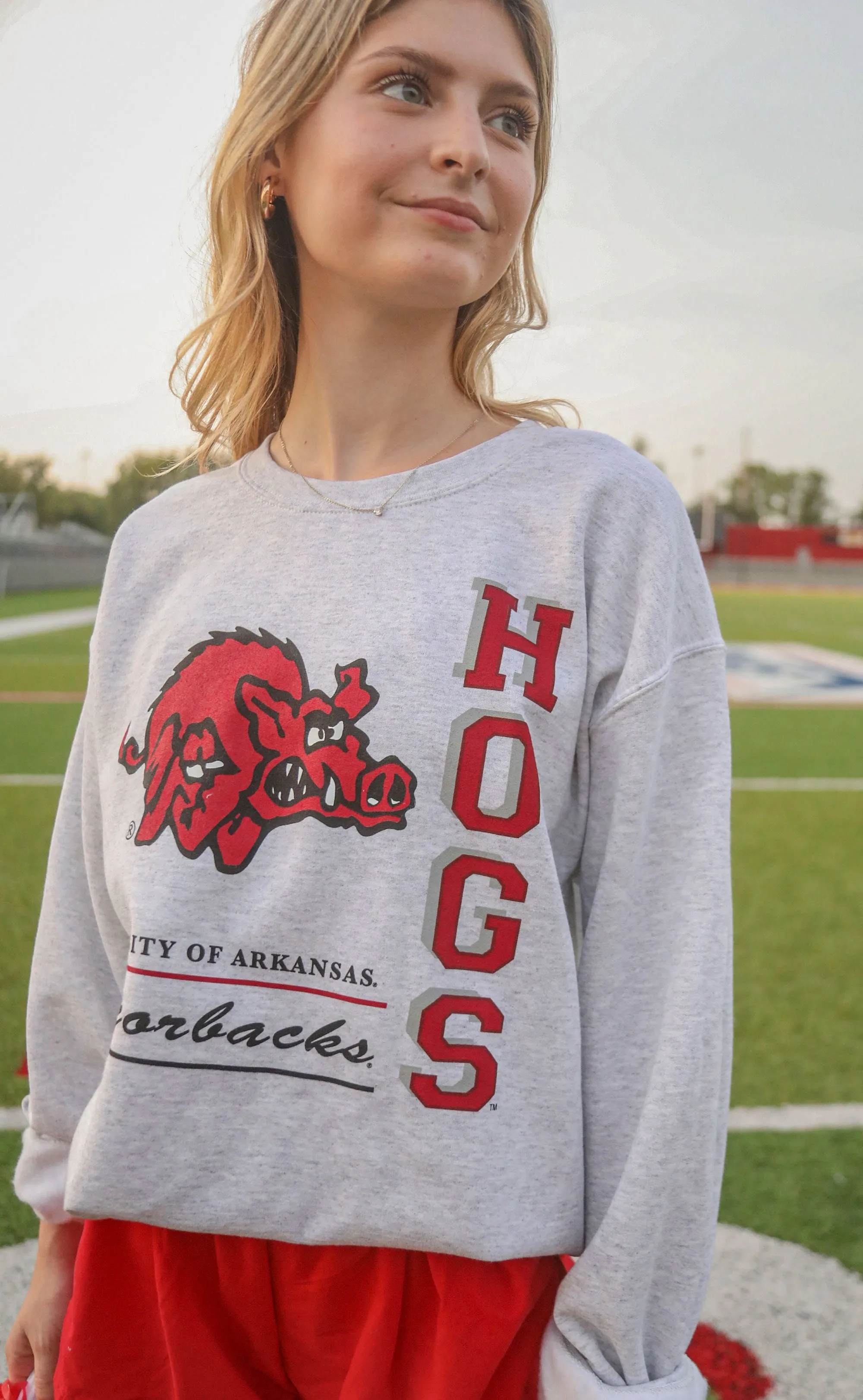 charlie southern: hogs stacked vault sweatshirt - grey