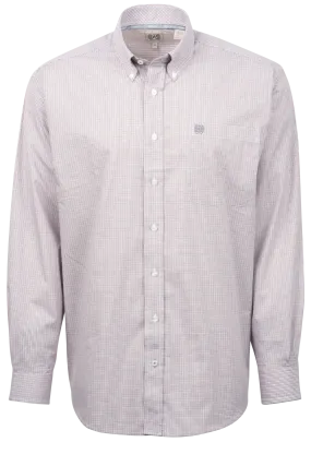 Cinch Button-Front Shirt - White Check