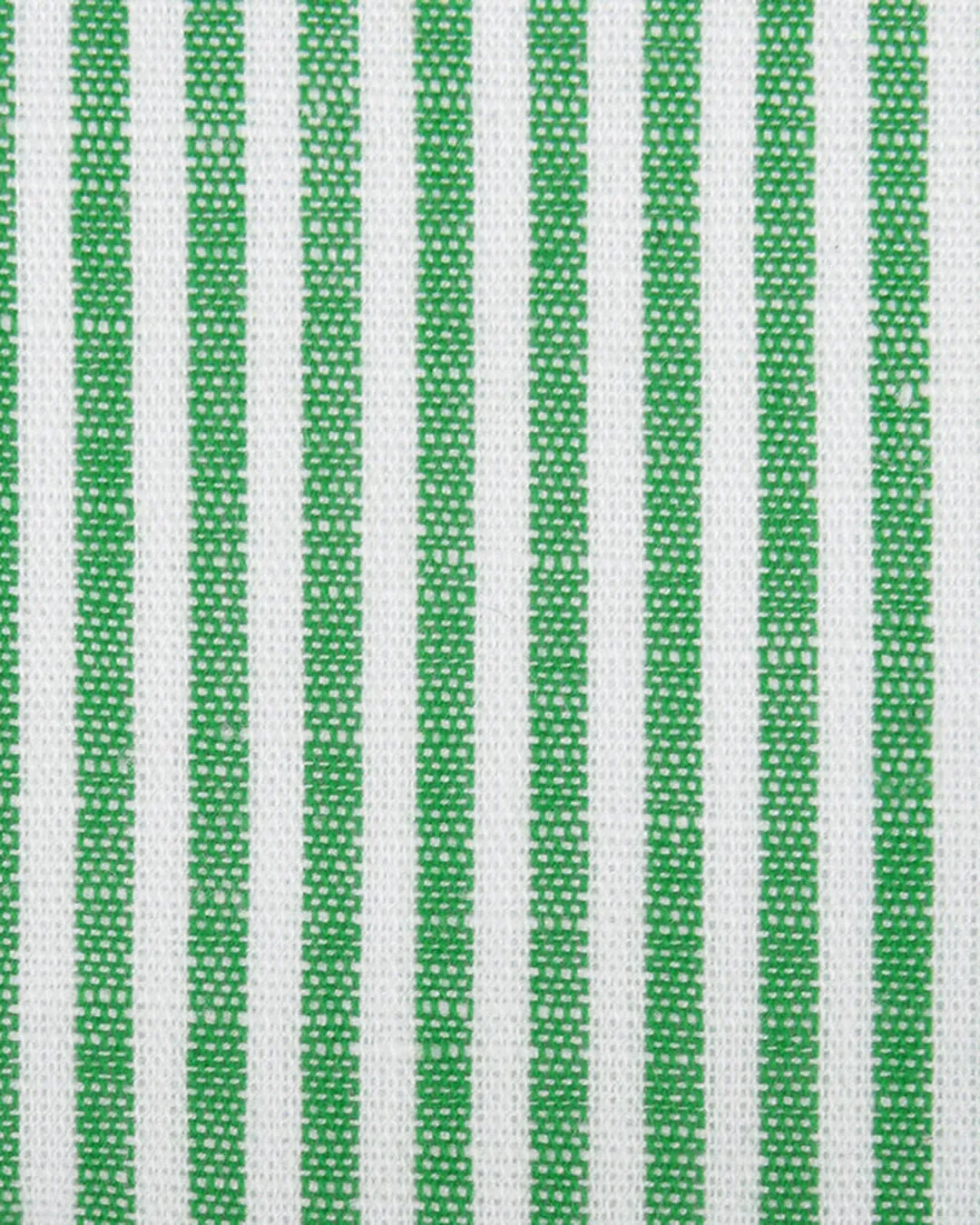 Cotton Linen: Classic Green White Candy Stripes Shirt