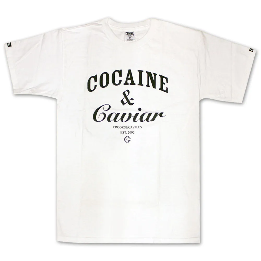 Crooks & Castles Cocaine & Caviar T-shirt White Black