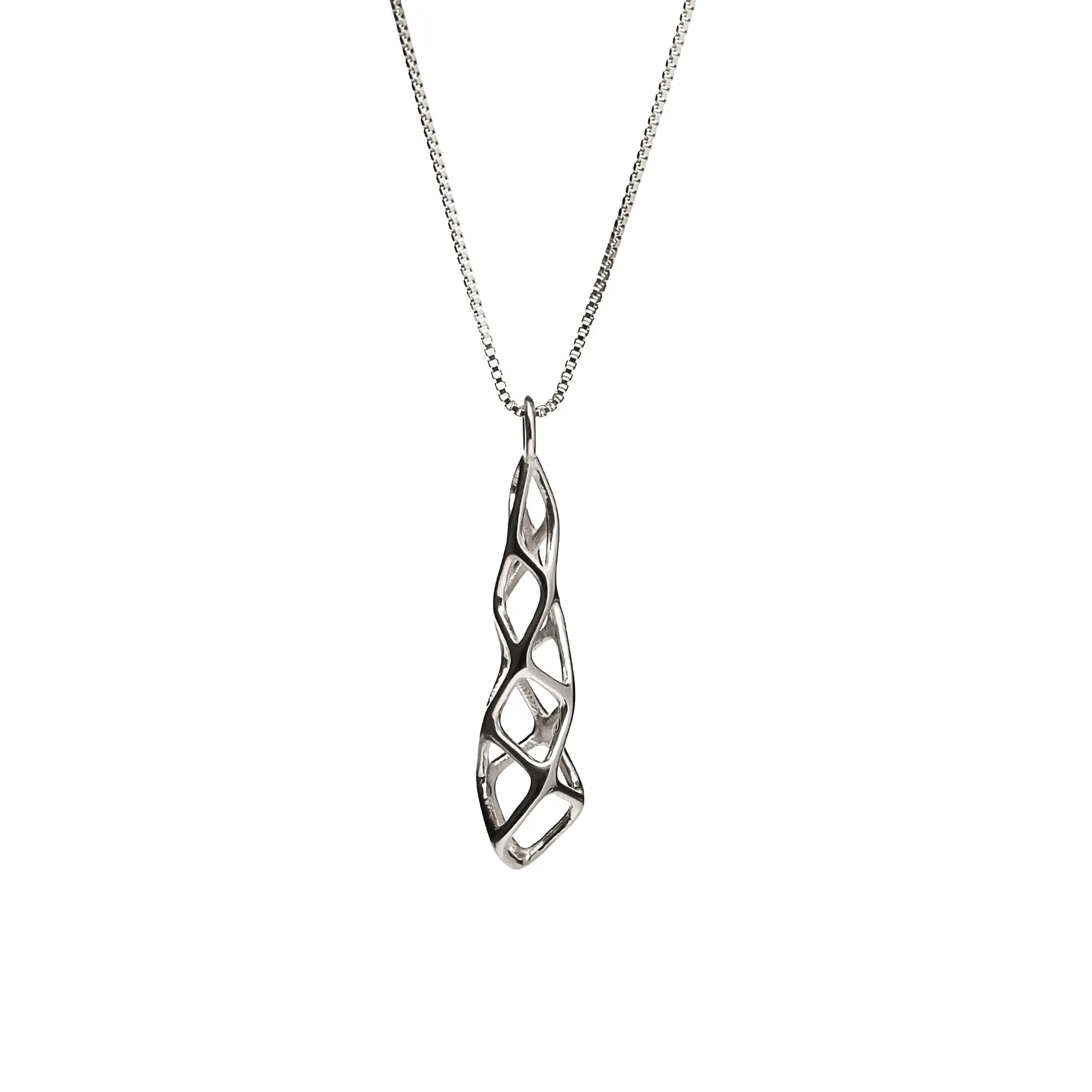 CUBICOID (short) - Pendant - Sterling Silver