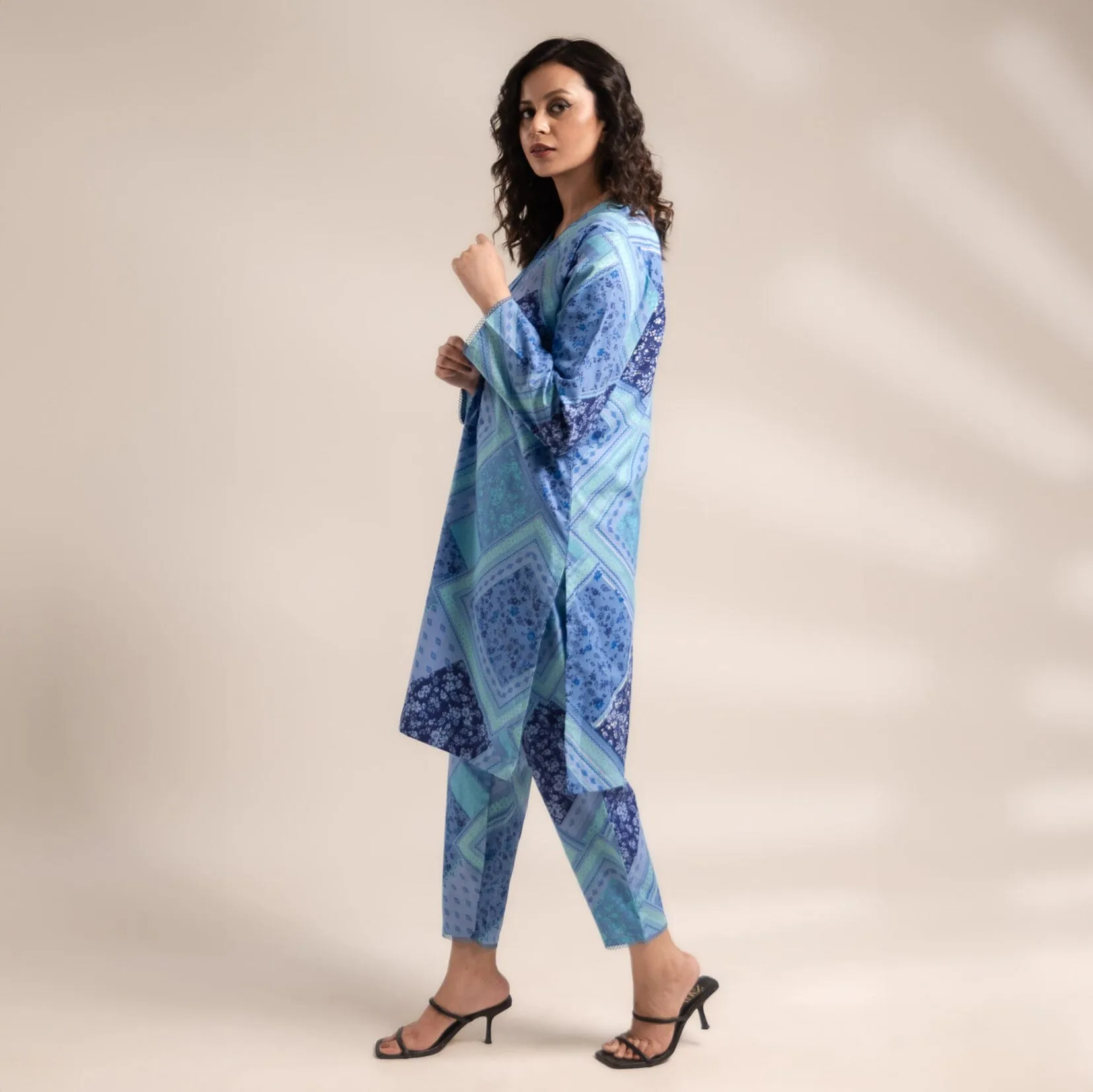 East West By Polo Republica Women’s Lace Design 2 Pcs Stitched Suit