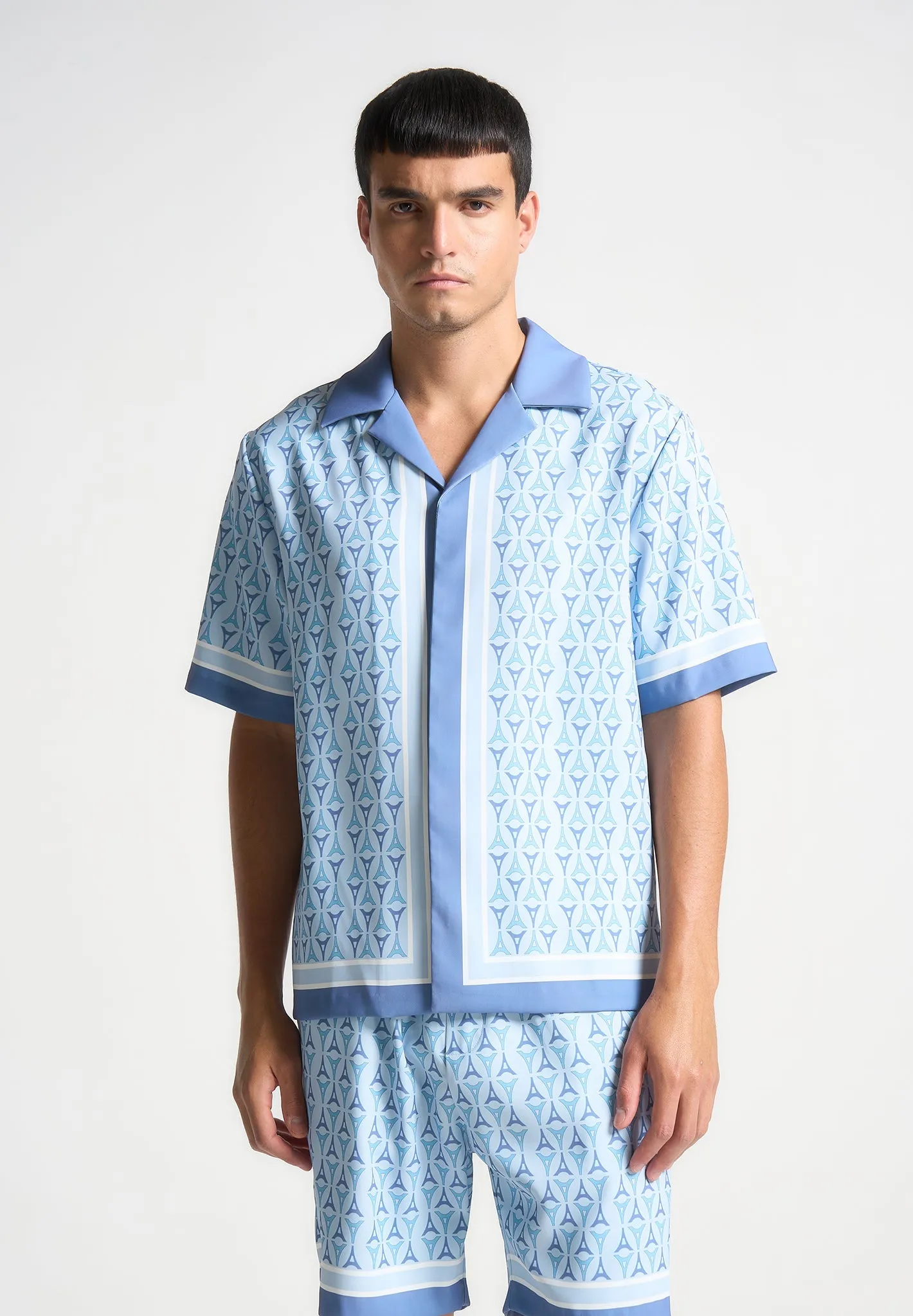 Eiffel Monogram Resort Shirt - Blue