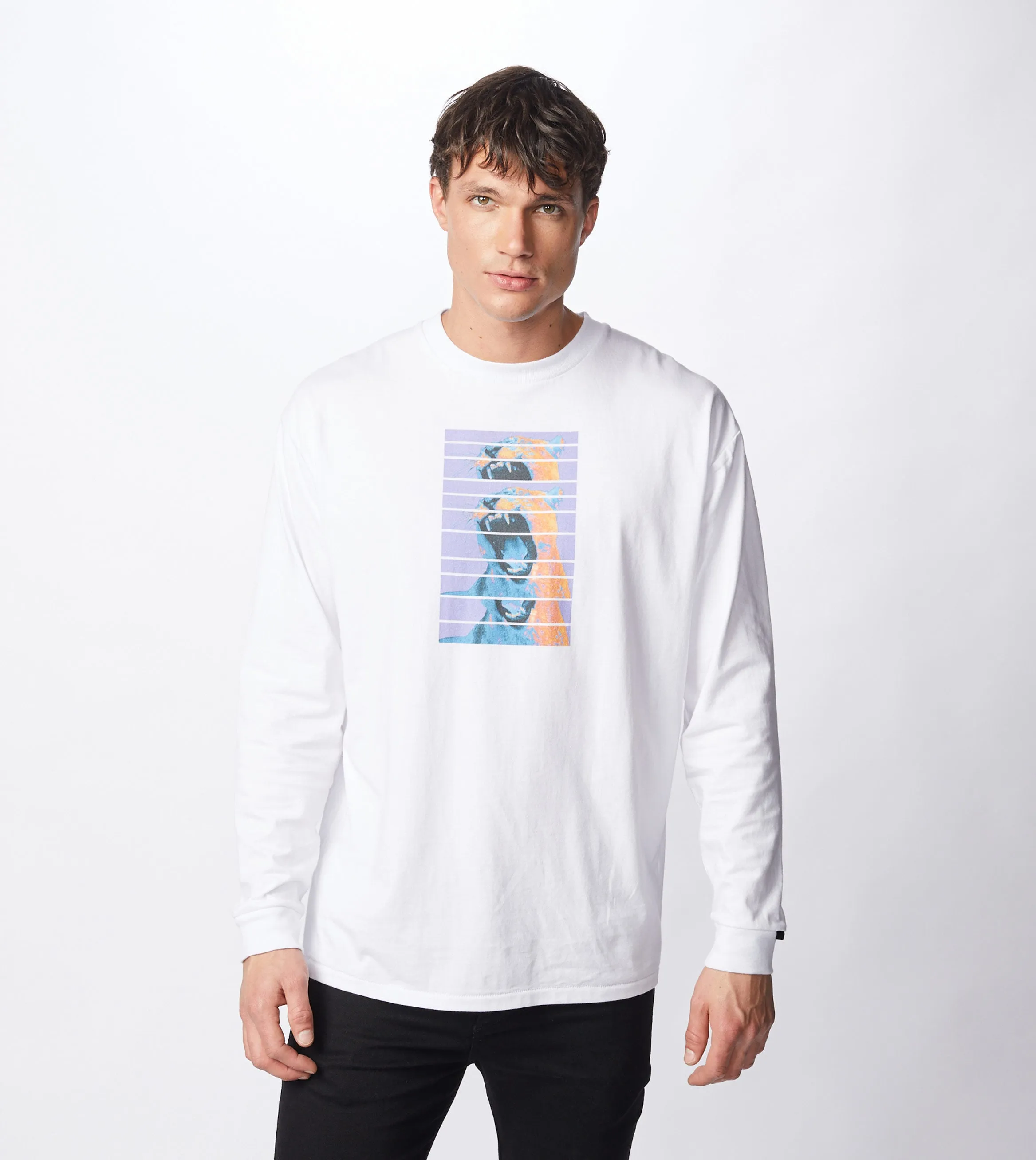 Fangs Box LS Tee White