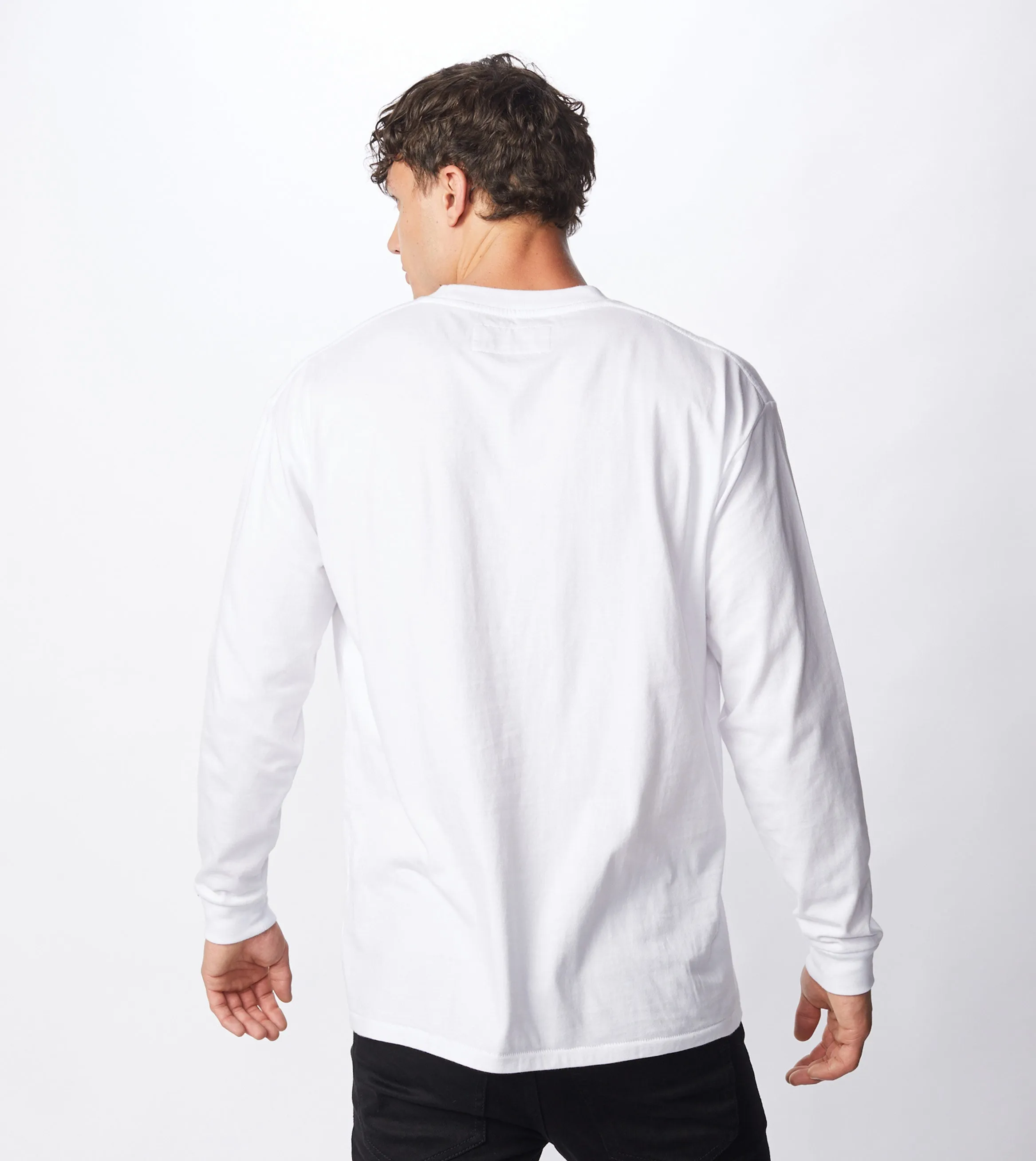 Fangs Box LS Tee White