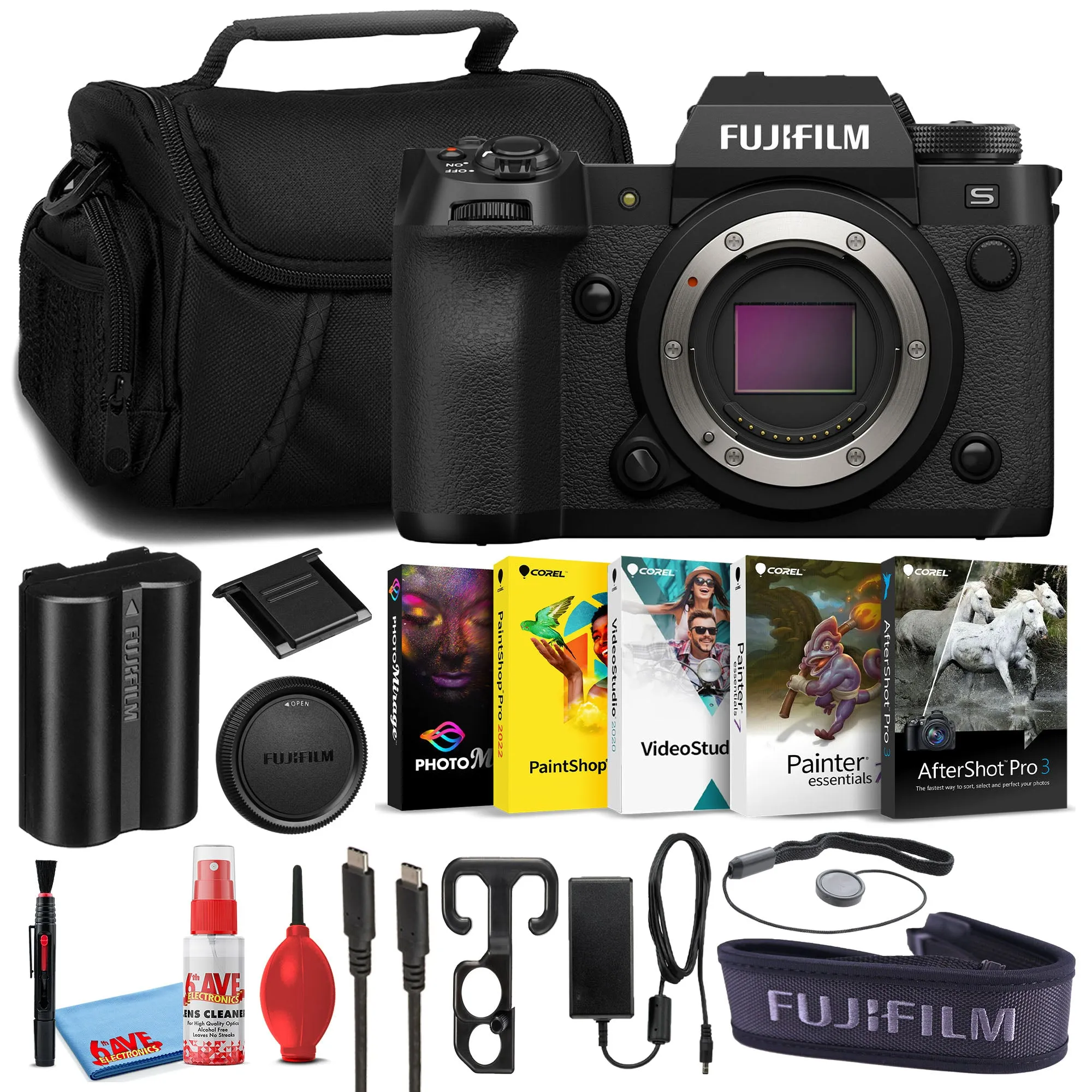 Fujifilm X-H2S Mirrorless Camera (Body Only) (Black) Corel Software Bundle