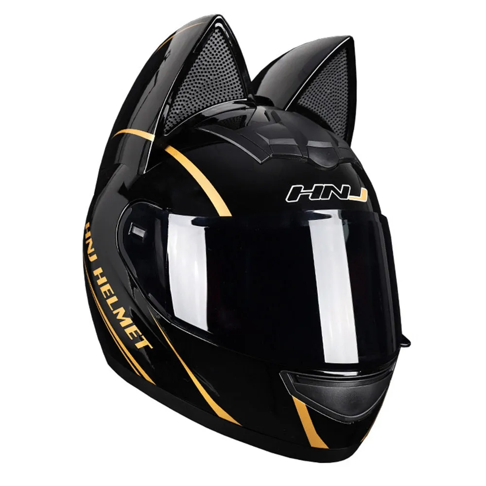 Full Face Motorcycle Helmet Cat Ears