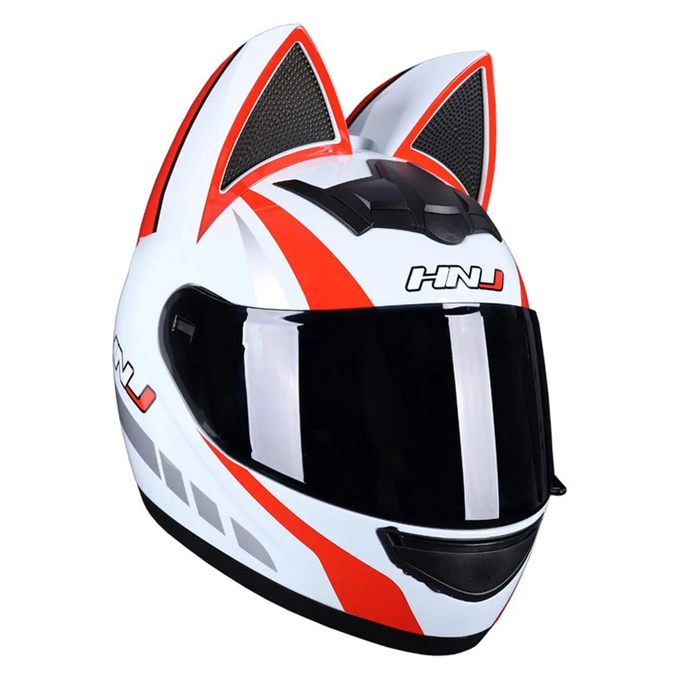 Full Face Motorcycle Helmet Cat Ears