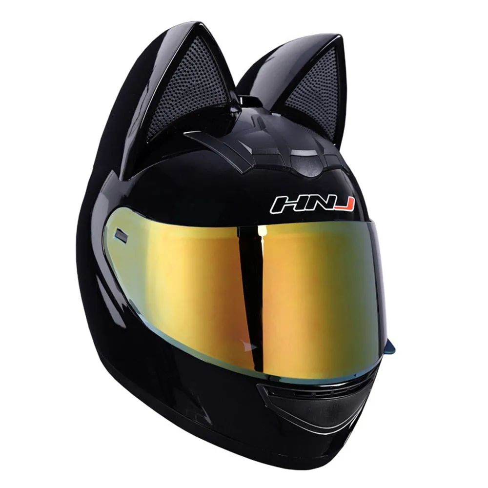 Full Face Motorcycle Helmet Cat Ears