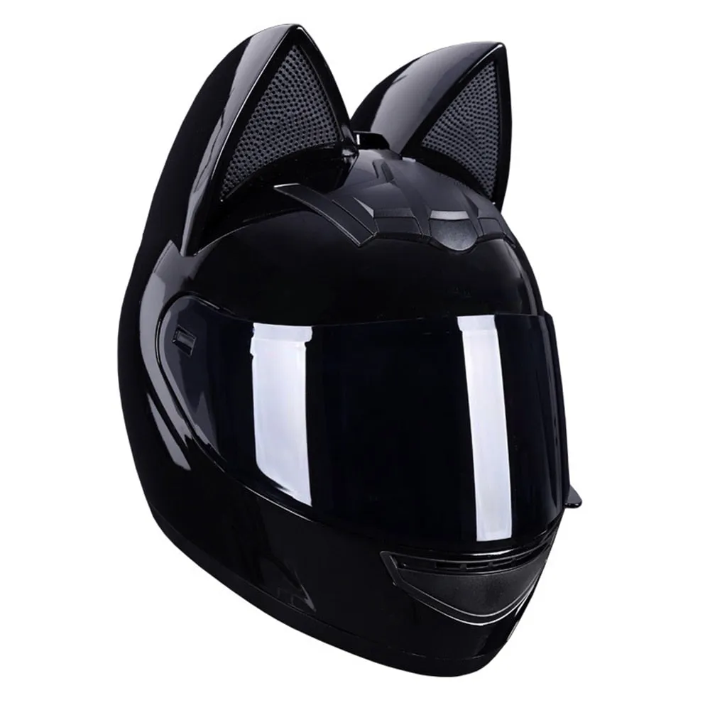 Full Face Motorcycle Helmet Cat Ears