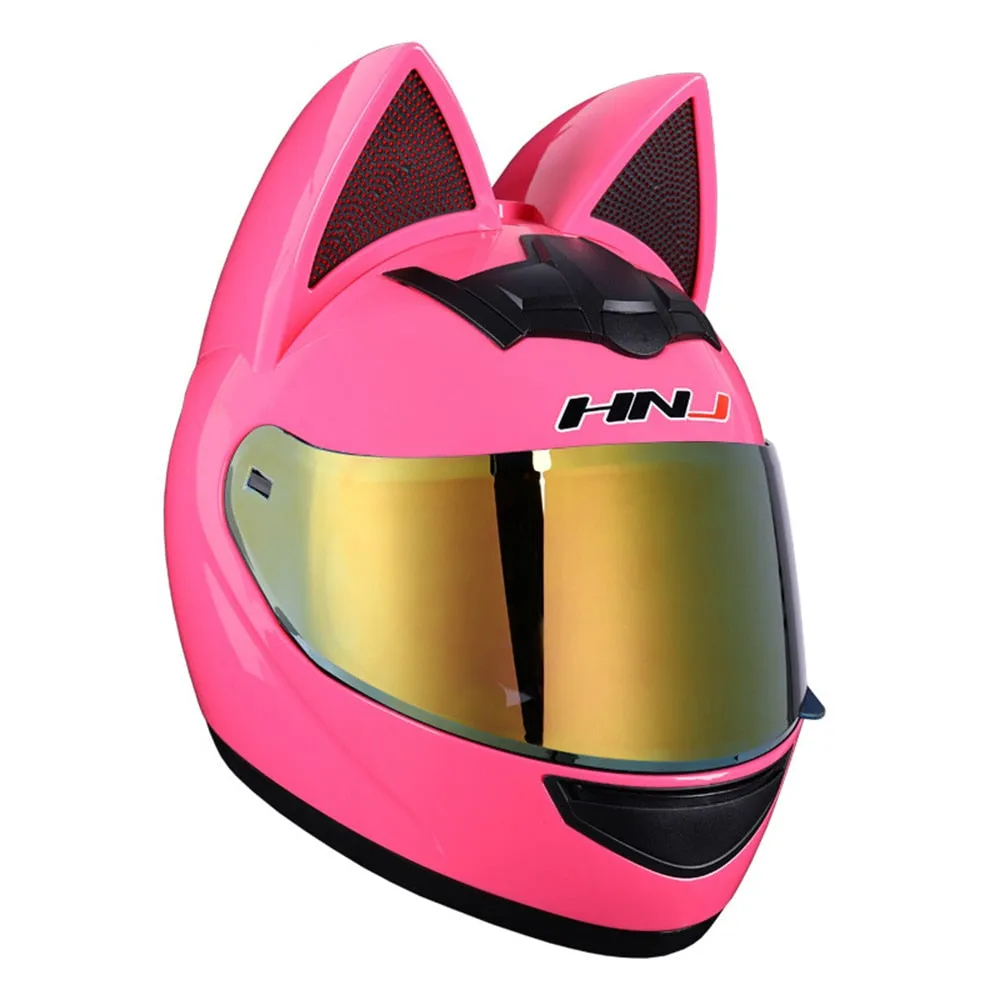 Full Face Motorcycle Helmet Cat Ears