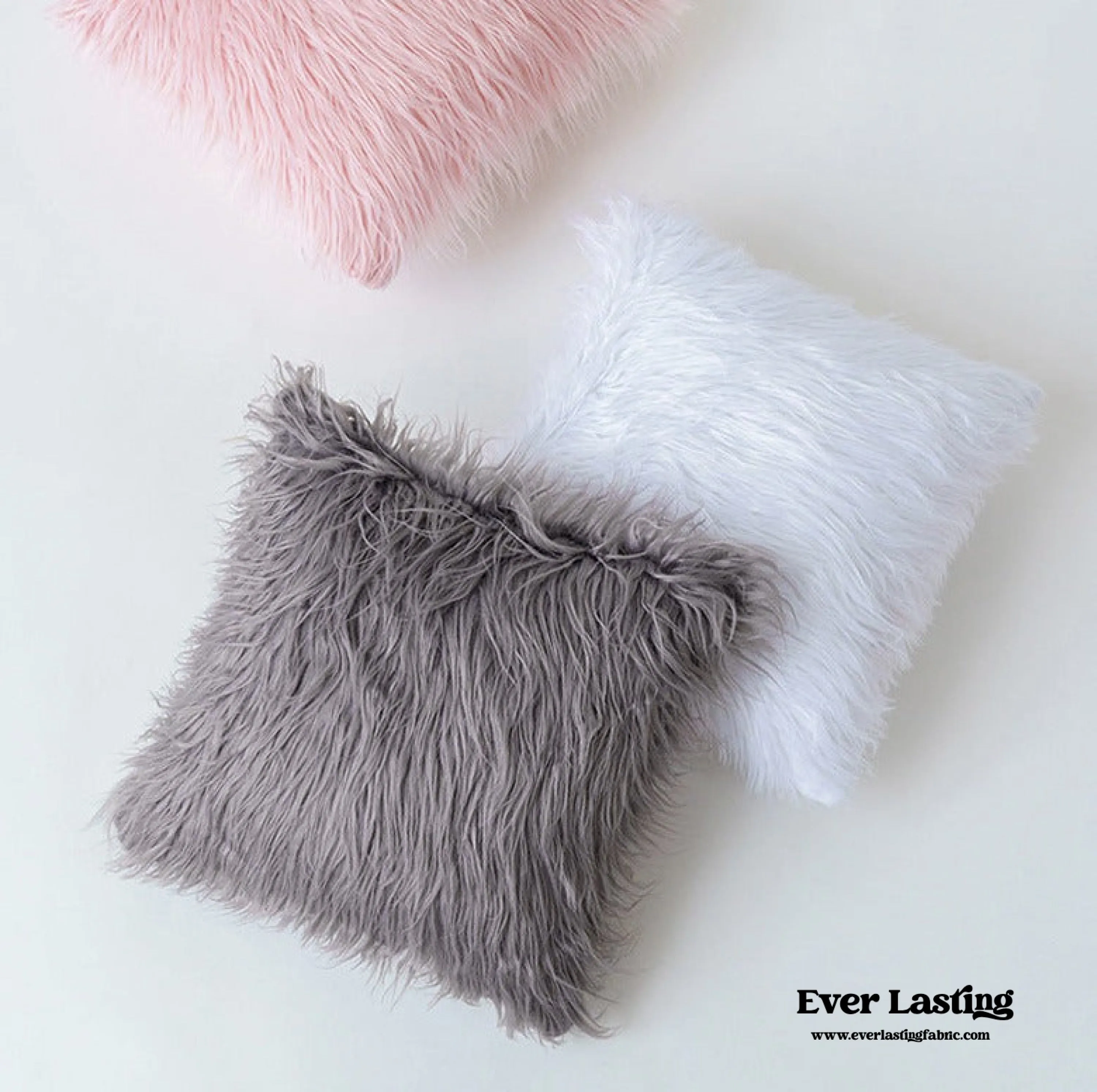 Furry Pillow Cover & Cushion / Pink