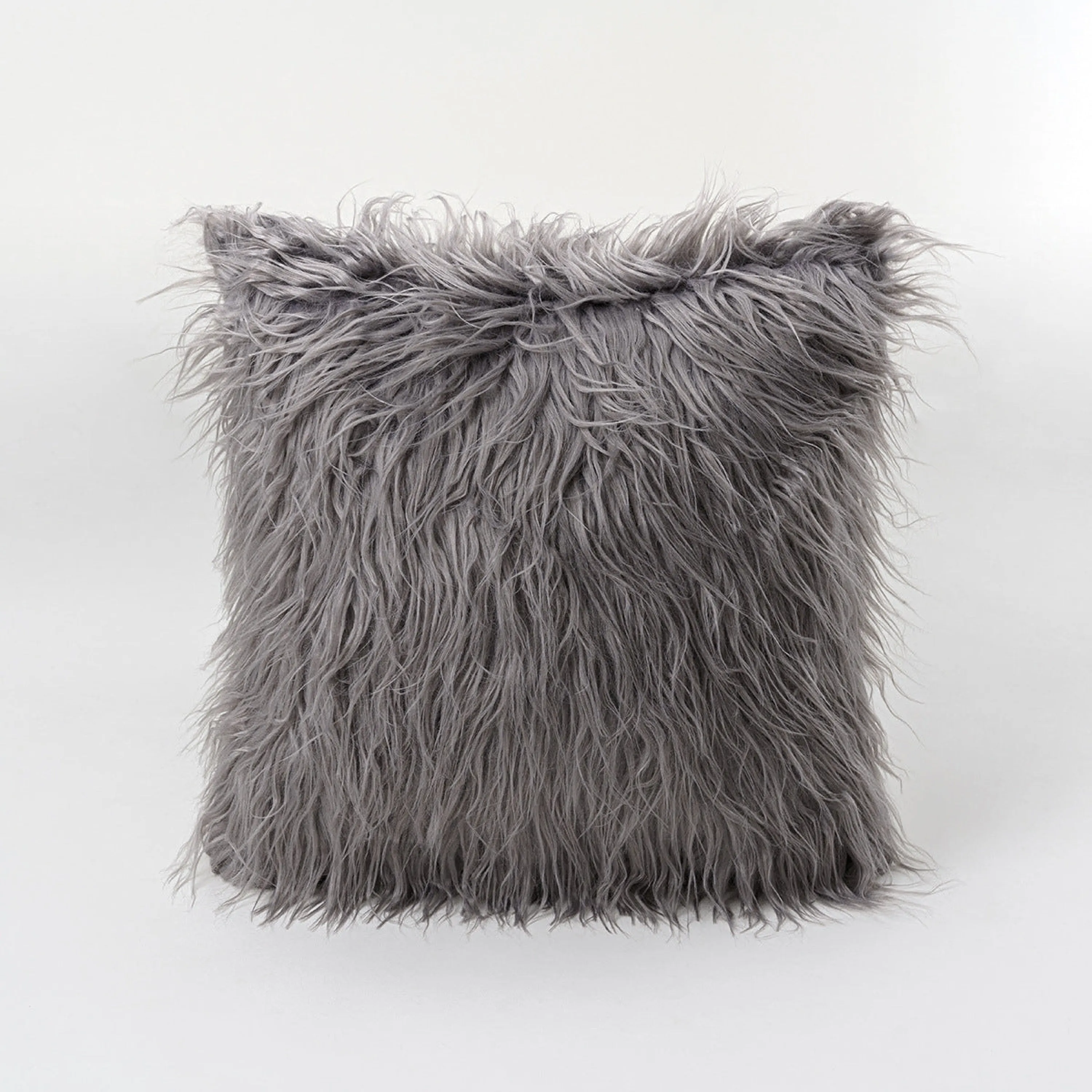 Furry Pillow Cover & Cushion / White