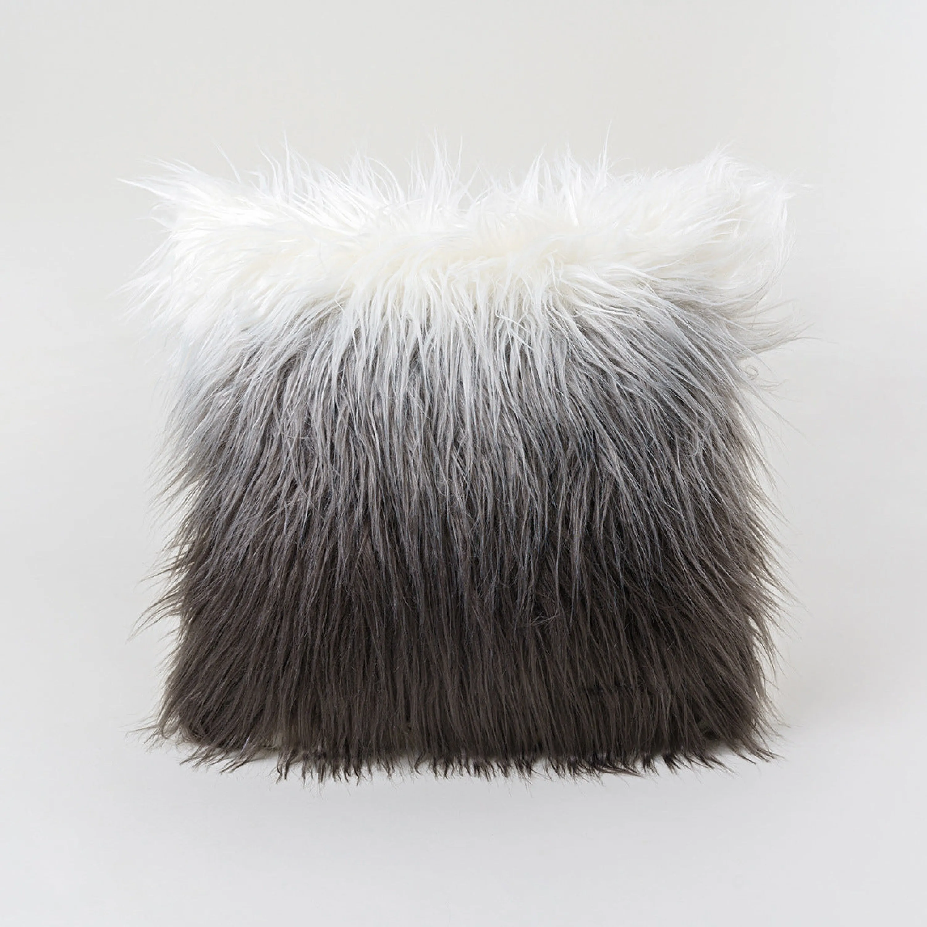 Furry Pillow Cover & Cushion / White