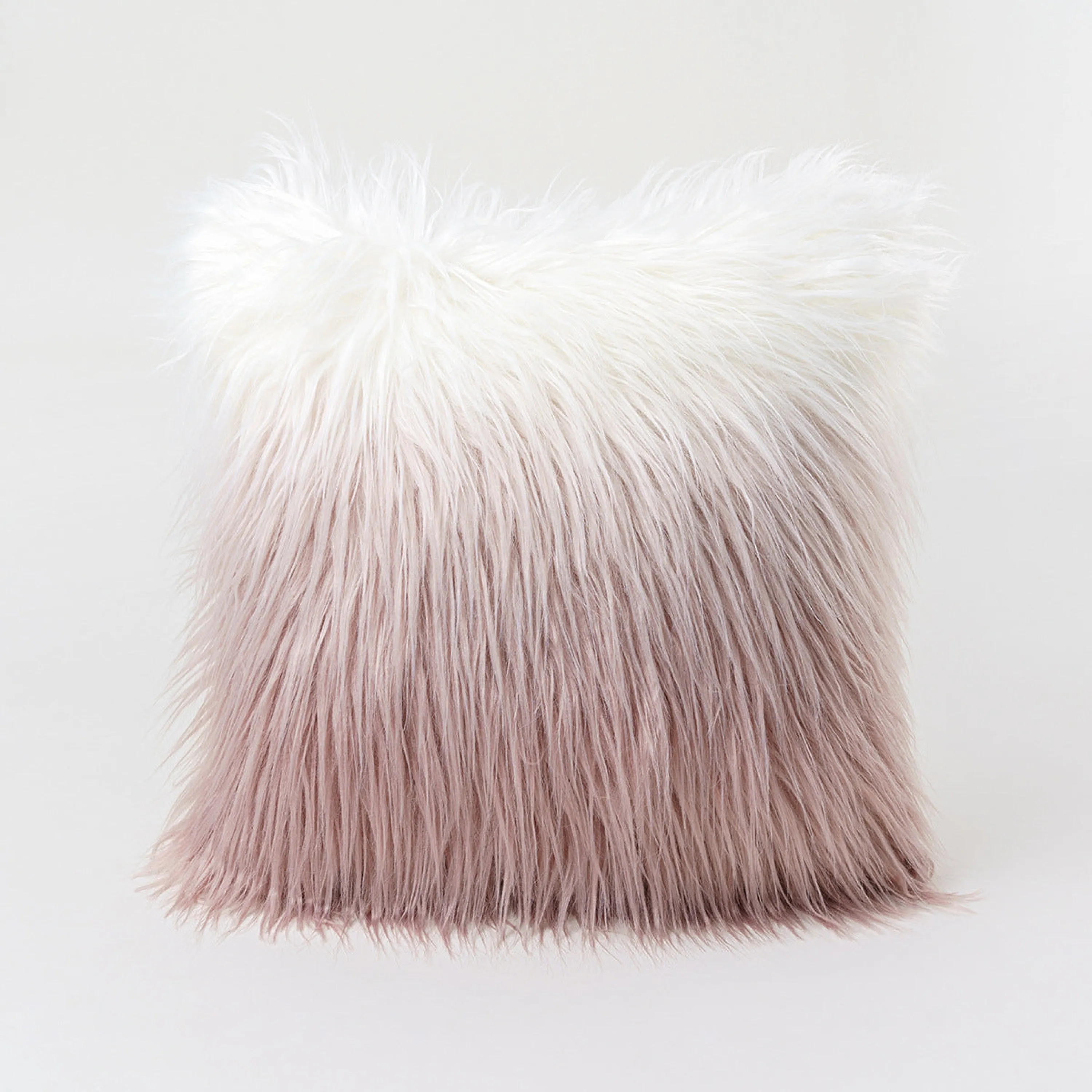 Furry Pillow Cover & Cushion / White