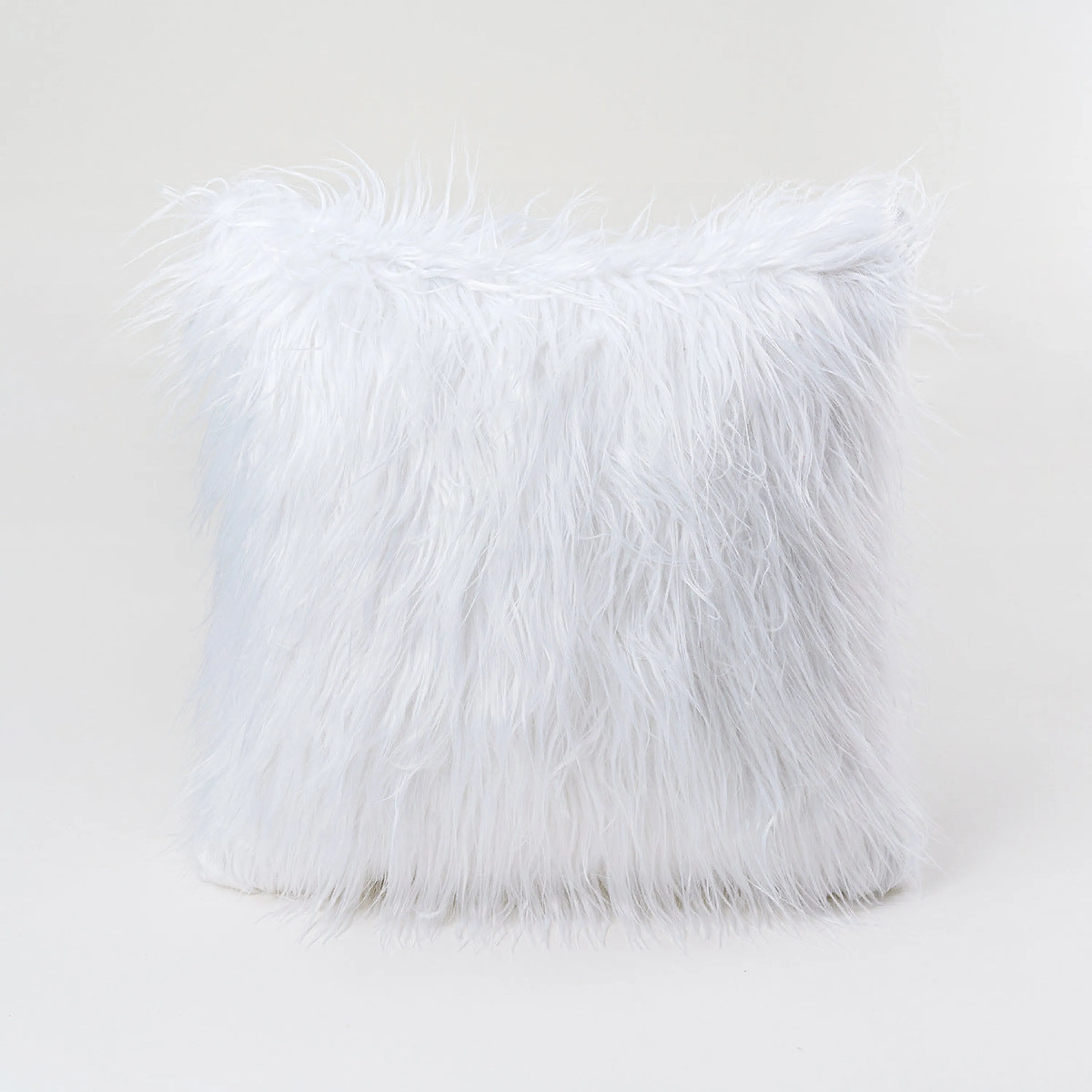 Furry Pillow Cover & Cushion / White