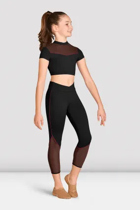 Girls Contrast Piping Seven Eighth Legging