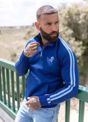 Gym King Marshall Poly Taped Funnel Neck Top - Blue Depths