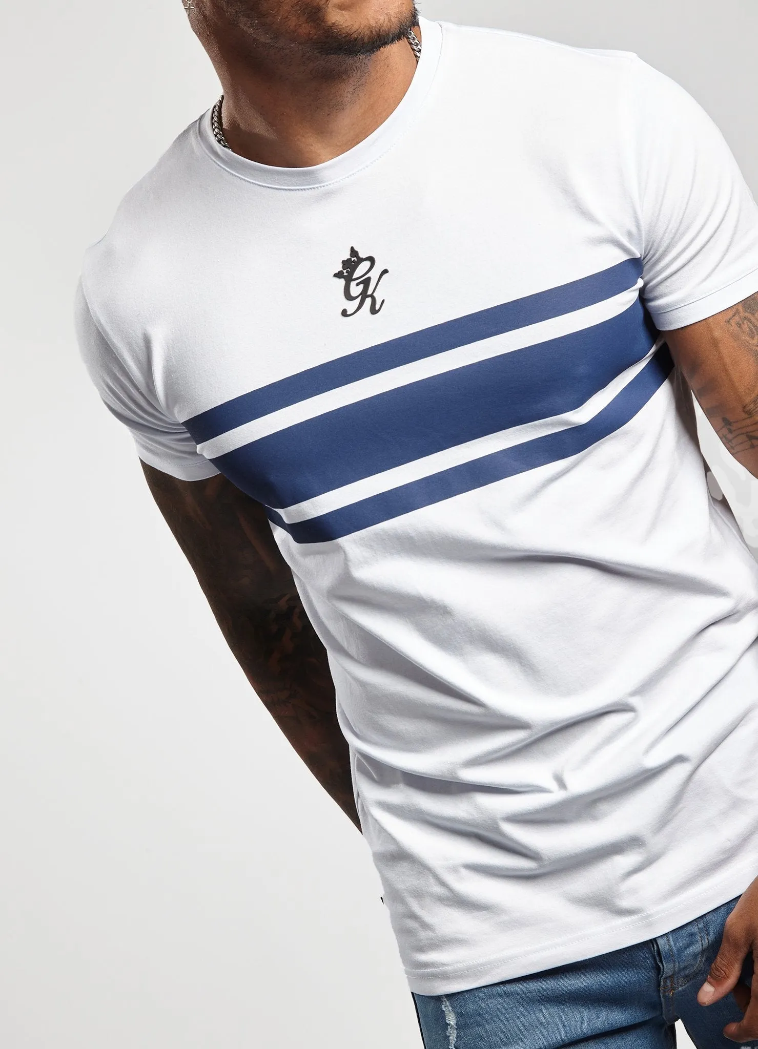 Gym King Oscar T-Shirt - White/Blue Depths